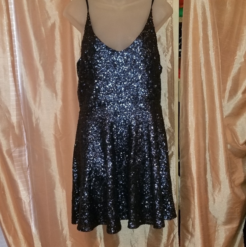 Cocktail party dress navy blue